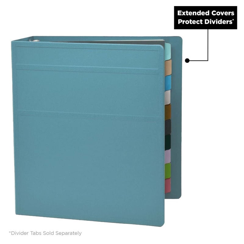 Carstens 3-Inch Heavy Duty 3-Ring Binder - Side Opening, Powder Blue, Durable Plastic, Precision No-Gap Rings, Waterproof Cover, No Pockets, Holds 400 US Letter Sheets, BPA-Free, Made in USA (1744-3R) - Image 4